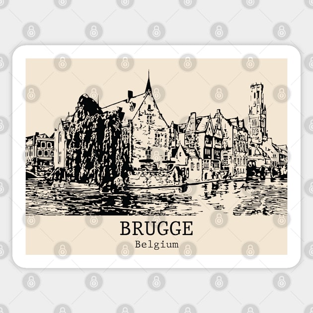 Historic Centre of Brugge - Belgium Sticker by Lakeric